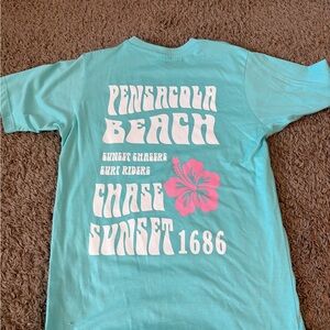 BRAND NEW Teal and Pink Hibiscus Flower Pensacola Beach T shirt #Beach #Surf